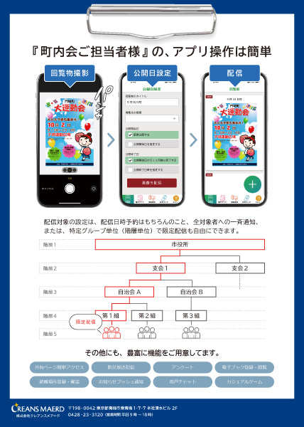 DX推進支援アプリ デジタル回覧板リーフレットうら