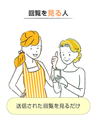 回覧を見る人イラスト